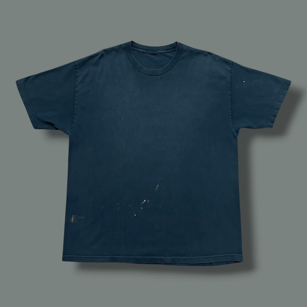 Vintage Faded Blank Shirt Navy Blue Minimalist Aesthetic 90s y2k Mens XL